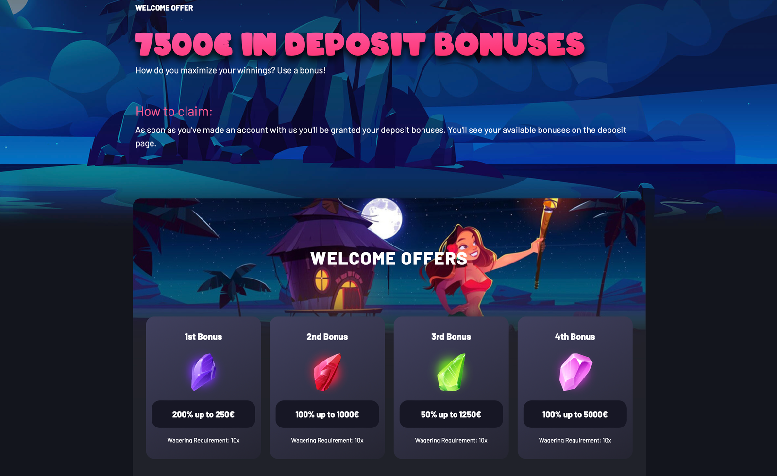 this is an image showcasing bonuses of a non - gamstop casino called seven casino