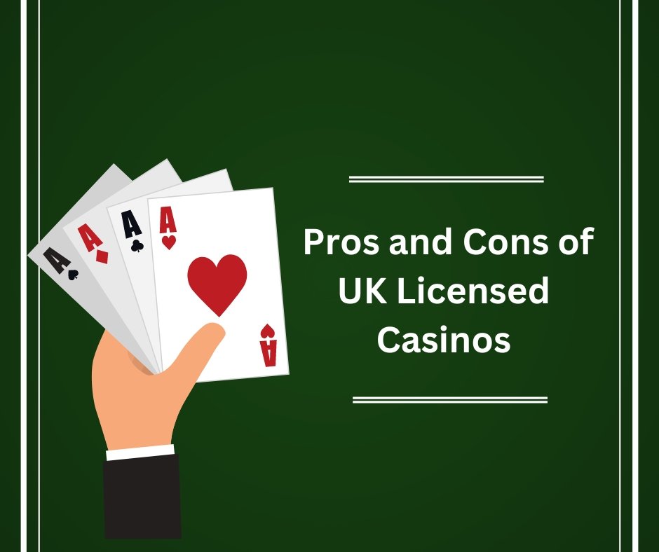 Banner showing text "Pros and Cons of UK Licensed Casinos"