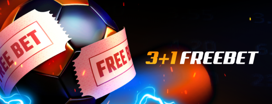 Banner where is typed 3+1 Freebet