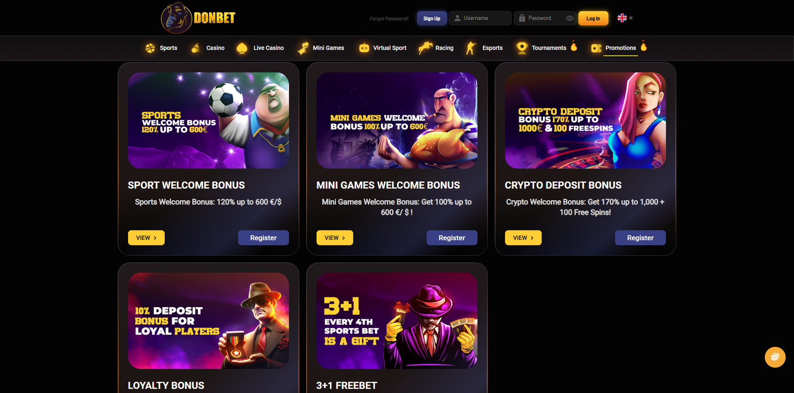 Donbet Promotions Page