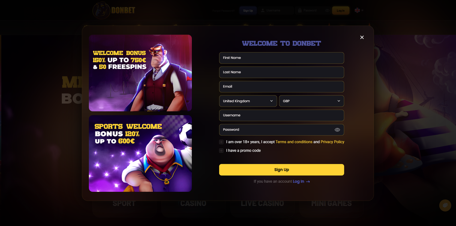 Donbet Sign Up | Login | Registration