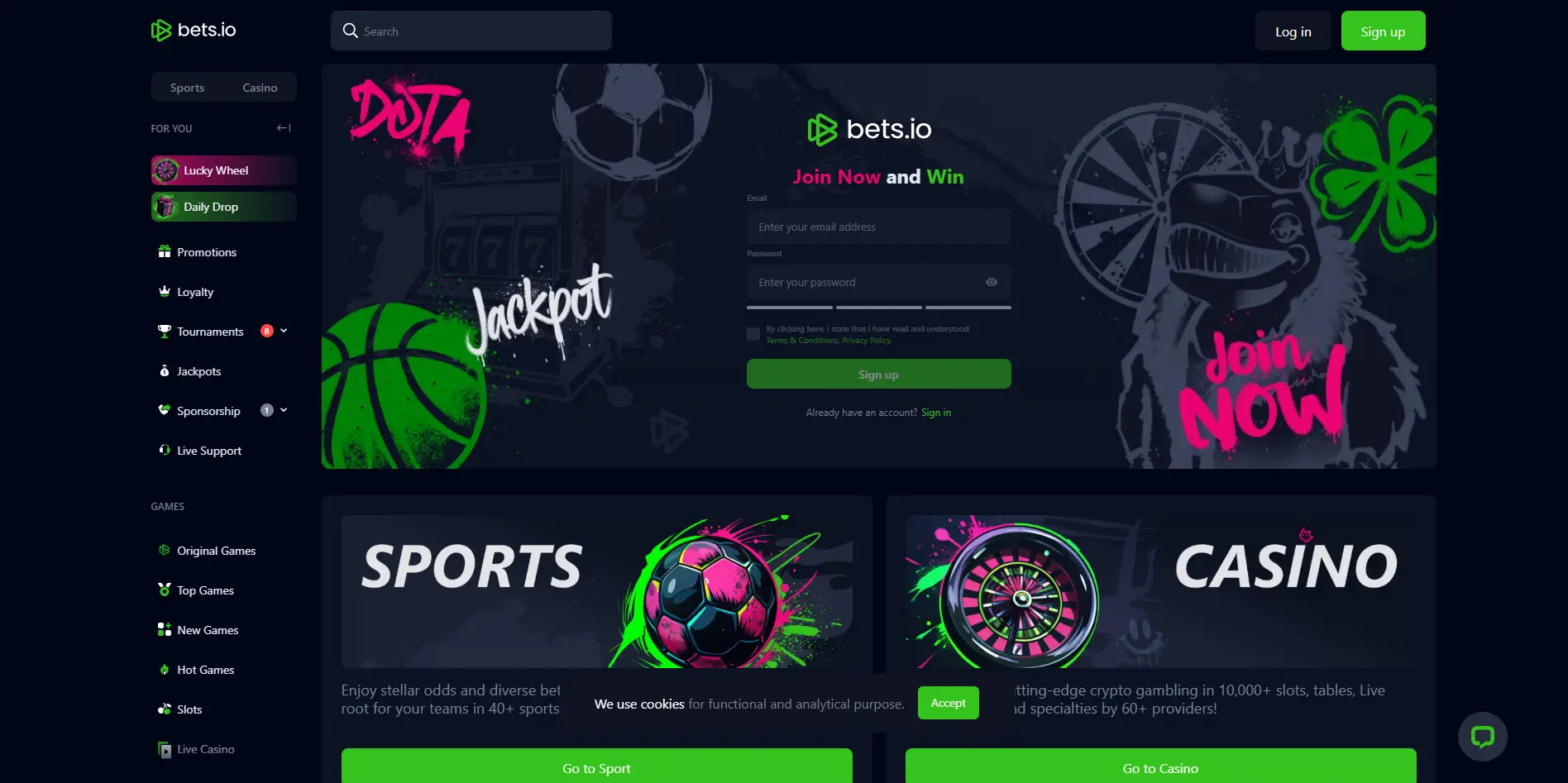 Homepage of this brand