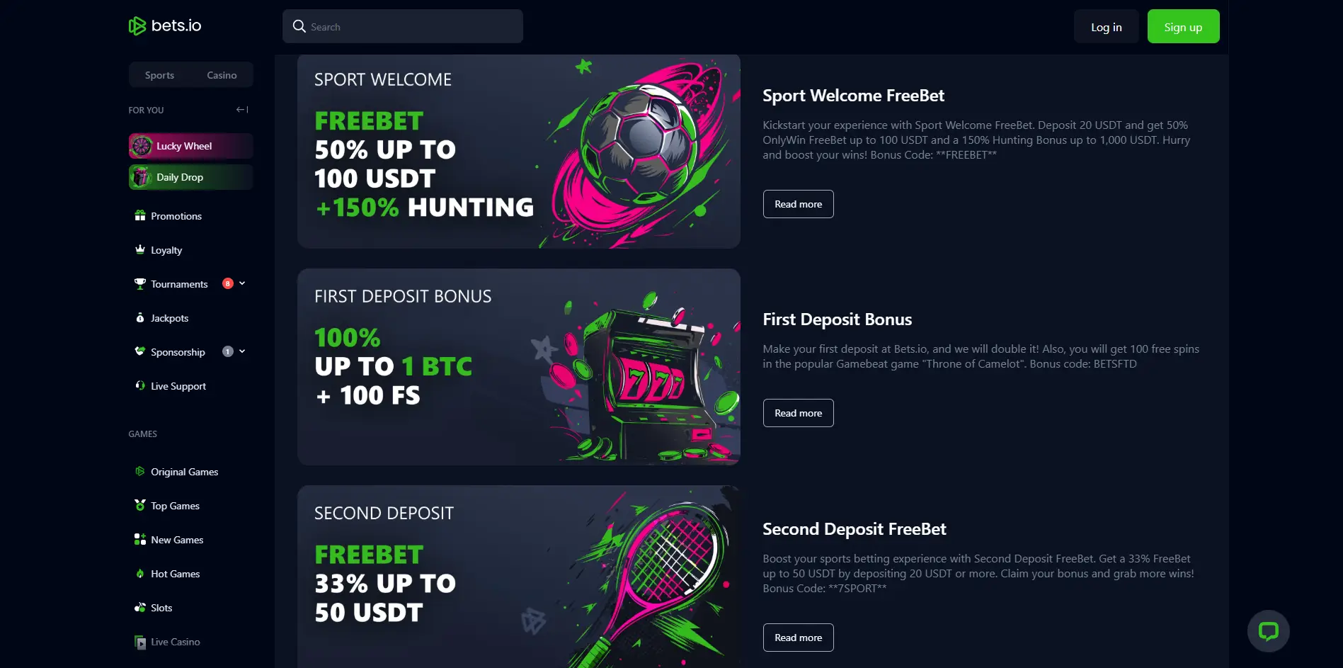 Promotions page of this brand