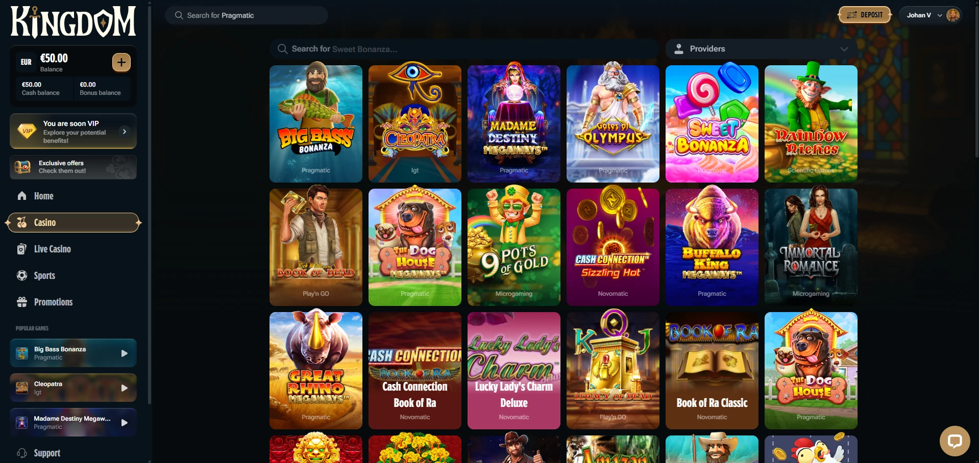 Game selection of this brand