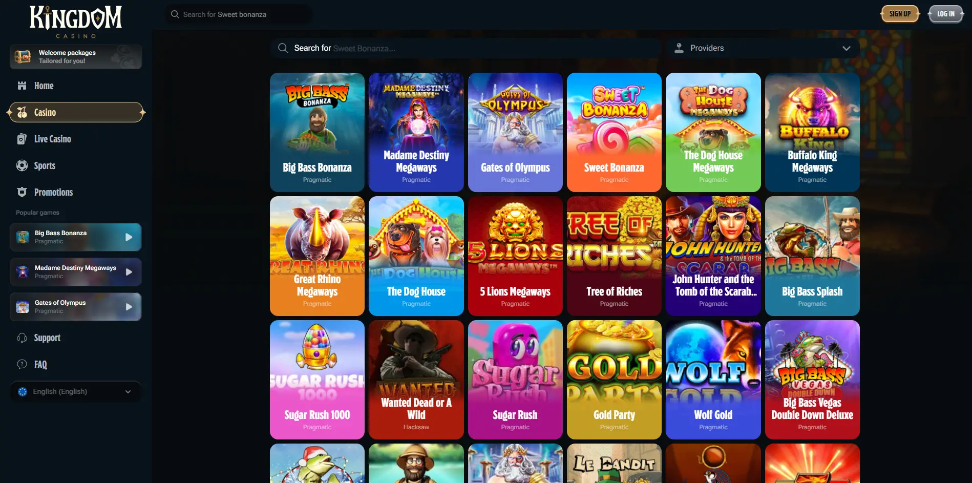 Slot librari at Kingdom Casino