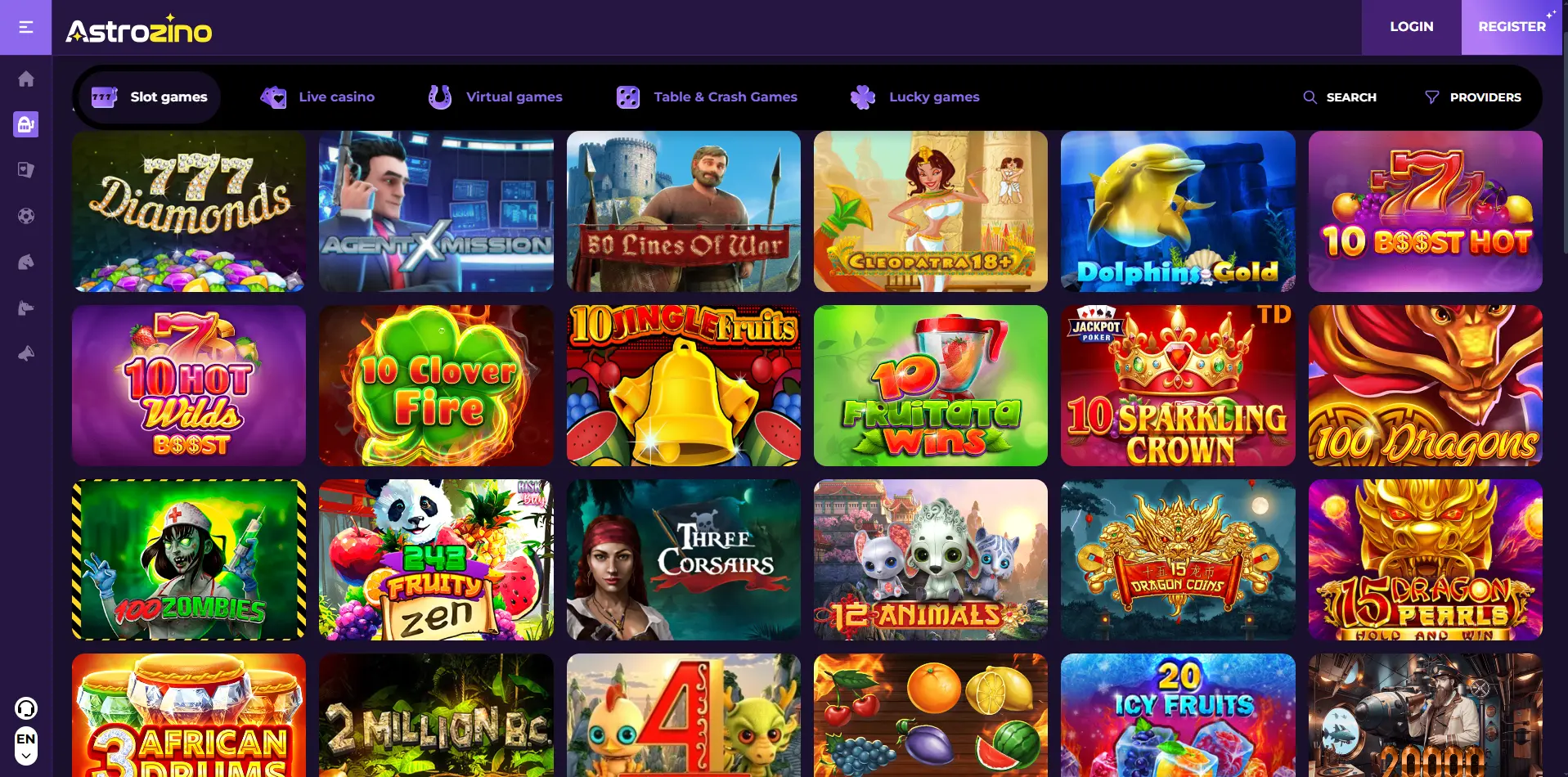 game library of Astrozino Casino
