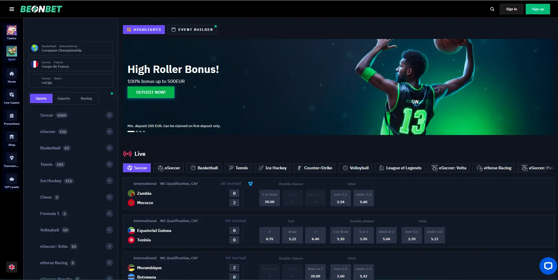 Sport page of this brand
